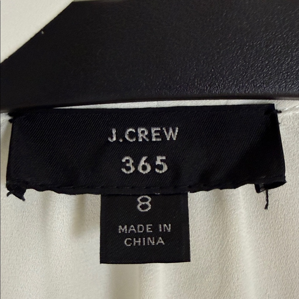 J. Crew White Tie-Neck Blouse Size 8 - Picture 2 of 8